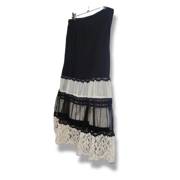 🌿Heart Soul Large Women's Boho Chic Black & Cream Midi Skirt - Picture 4 of 12